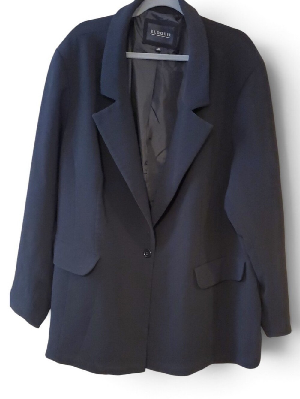 Eloquii 1 Button Closure Blazer In Black Size 26